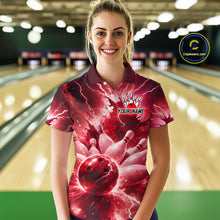 Load image into Gallery viewer, Red Lightning Thunder Bowling Shirts Yellow for Team Women Men Bowling Jersey MBL247