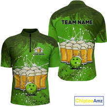 Load image into Gallery viewer, Beer Bowling Shirts Team Women Men Custom Green Bowling Jersey Bowl League MBL249