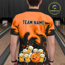 Load image into Gallery viewer, Funny Beer Bowling Shirts Orange for Women Men Bowling Polo&amp;1/4 Zip Bowling League MBL252
