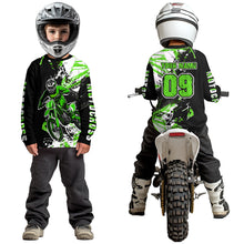 Load image into Gallery viewer, Green Motocross Jersey Kids Women Men Custom Dirt Bike Shirts Motorcycle Shirt XM495