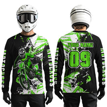 Load image into Gallery viewer, Green Motocross Jersey Kids Women Men Custom Dirt Bike Shirts Motorcycle Shirt XM495