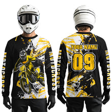 Load image into Gallery viewer, Yellow Motocross Jersey Kids Women Men Custom Dirt Bike Shirts Motorcycle Shirt XM495