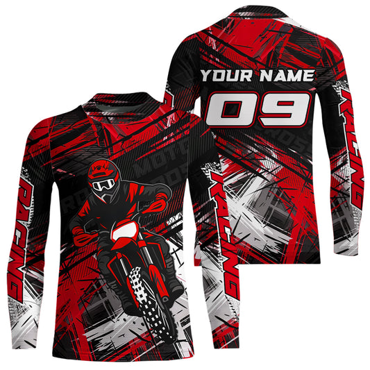 Red Motocross Jersey for Men Kids Women Custom Dirt Bike Shirts Motorcycle Shirt XM496