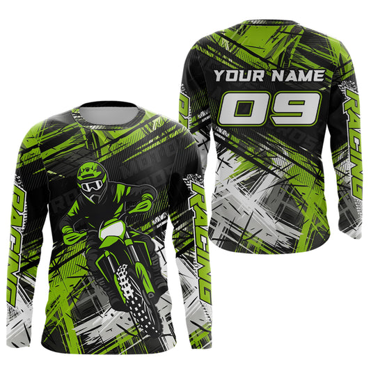 Green Motocross Jersey for Men Kids Women Custom Dirt Bike Shirts Motorcycle Shirt XM496