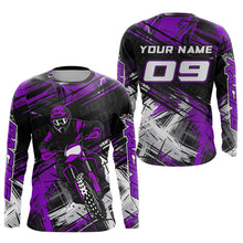 Load image into Gallery viewer, Purple Motocross Jersey for Men Kids Women Custom Dirt Bike Shirts Motorcycle Shirt XM496