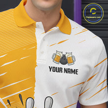 Load image into Gallery viewer, Beer Bowling Shirts Yellow&amp;White Beer Bowling Jersey for Team Women Men Bowl League MBL259