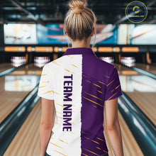 Load image into Gallery viewer, Beer Bowling Shirts Purple&amp;White Beer Bowling Jersey for Team Women Men Bowl League MBL259