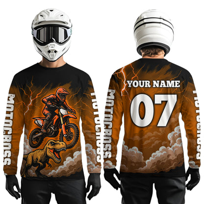 Orange Motocross Jersey Smoke Dirt Bike Shirts for Men Kid Women Racing Off road Jersey XM413