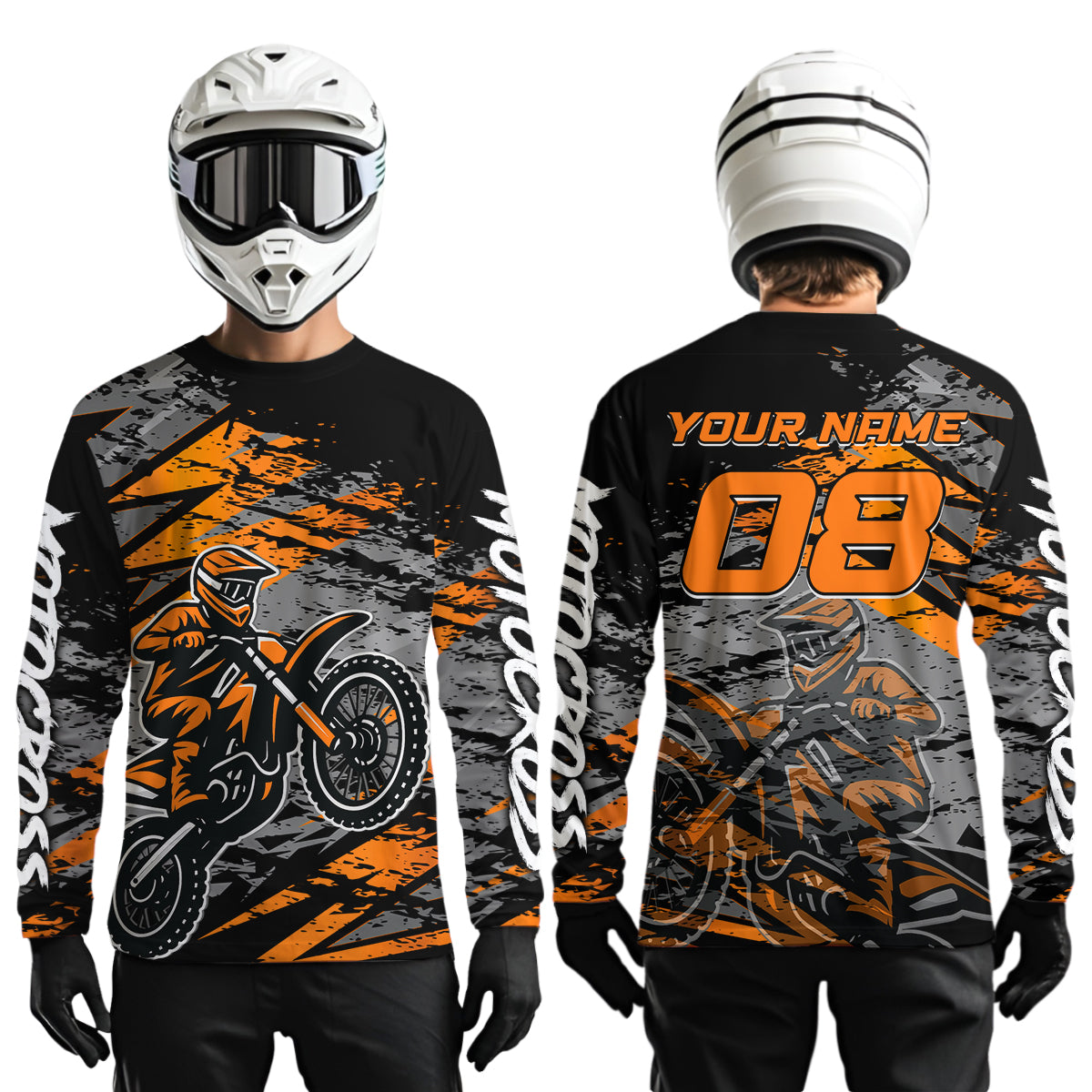 Orange Motocross Jersey Custom Dirt Bike Shirts Men Kid Women Racing Offroad Jersey XM415