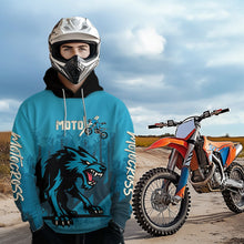 Load image into Gallery viewer, Blue Wolf Motocross Hoodie Custom for Adult Men Women Dirt Bike Racing Hoodie Shirt MH418