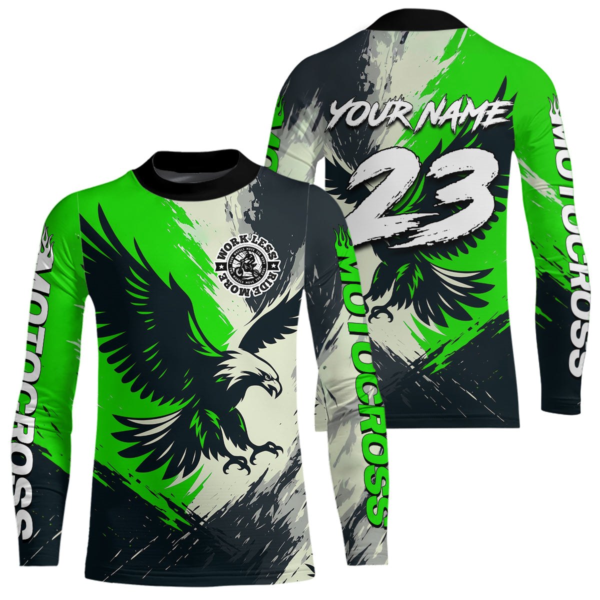 Green Eagle Custom Motocross Racing Jersey Kid Women Men Dirt Bike Shirts Riding Shirt XM421