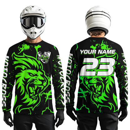 Green Lion Custom Motocross Racing Jersey Kid Women Men Dirt Bike Shirts Riding Shirt XM422