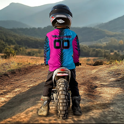 Pink and Blue Custom Motocross Jersey Men Women Kid Dirt Bike Shirts Motorcycle Shirt XM440
