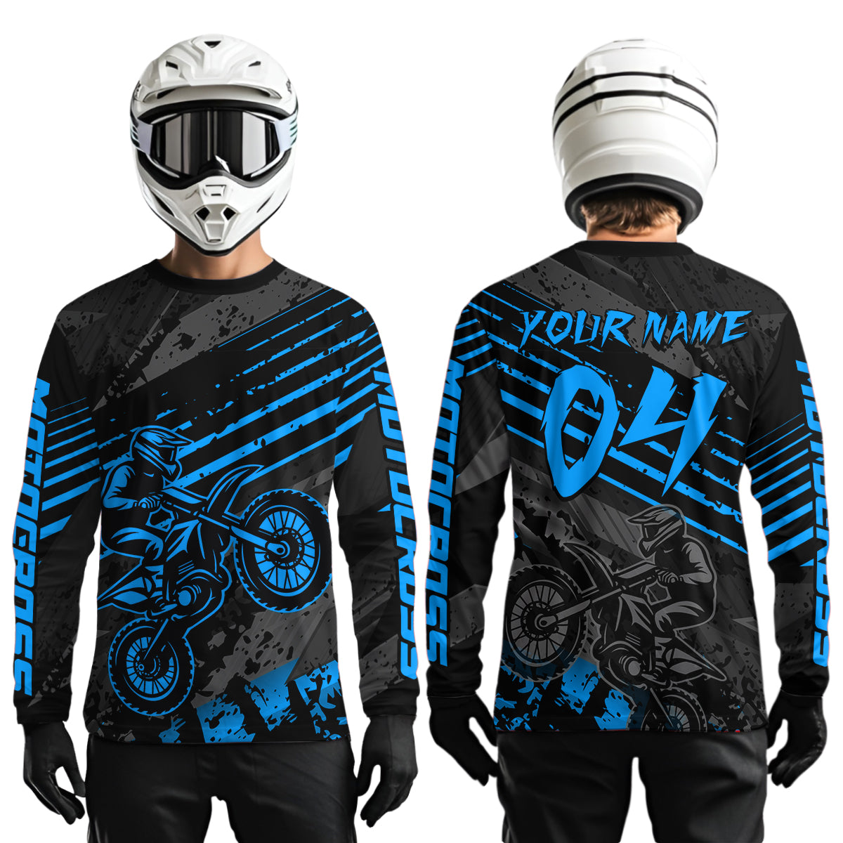 Blue Custom Motocross Racing Jersey for Men Women Kid Dirt Bike Shirts Riding Shirt XM444