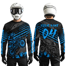 Load image into Gallery viewer, Blue Custom Motocross Racing Jersey for Men Women Kid Dirt Bike Shirts Riding Shirt XM444