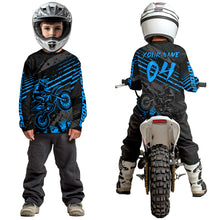 Load image into Gallery viewer, Blue Custom Motocross Racing Jersey for Men Women Kid Dirt Bike Shirts Riding Shirt XM444