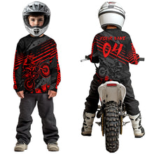 Load image into Gallery viewer, Red Custom Motocross Racing Jersey for Men Women Kid Dirt Bike Shirts Riding Shirt XM444