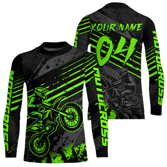 Green Custom Motocross Racing Jersey for Men Women Kid Dirt Bike Shirts Riding Shirt XM444