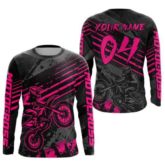 Pink Custom Motocross Racing Jersey for Men Women Kid Dirt Bike Shirts Riding Shirt XM444
