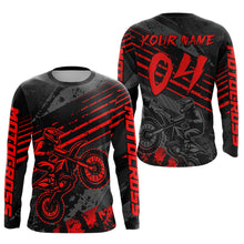 Load image into Gallery viewer, Red Custom Motocross Racing Jersey for Men Women Kid Dirt Bike Shirts Riding Shirt XM444