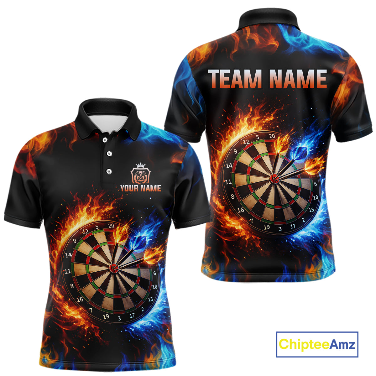 Custom Flame Darts Shirt for Men Darts Team Jerseys Dartboard Shirt Dart League NNT262