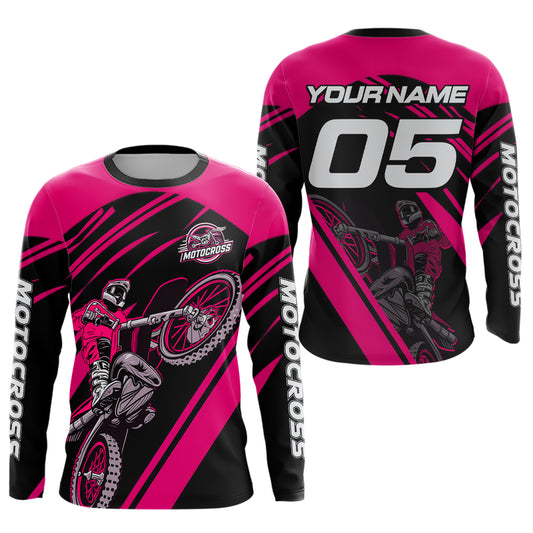 Pink Custom Motocross Jersey for Men Women Kid Dirt Bike Shirts Motorcycle Shirt XM456