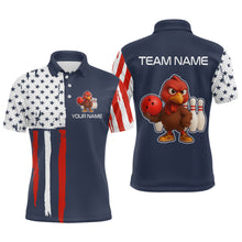 Load image into Gallery viewer, Patriotic Turkey Bowling Shirts for Women Men Team Bowling Jerseys for Thanksgiving MBL179