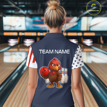Load image into Gallery viewer, Patriotic Turkey Bowling Shirts for Women Men Team Bowling Jerseys for Thanksgiving MBL179