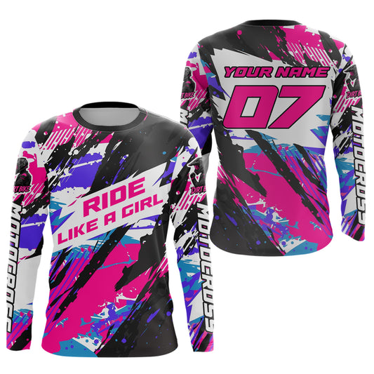 Custom Pink Motocross Racing Jersey Women Kid Men Adult Dirt Bike Off road Shirt XM469