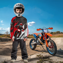 Load image into Gallery viewer, Red and Black Motocross Racing Jersey for Women Kid Men Dirt Bike Off road Shirt XM474