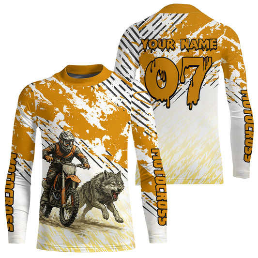 Wolf Motocross Racing Jersey Custom Dirt Bike Shirts for Men Kid Women Riding Jersey XM400