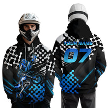Load image into Gallery viewer, Custom Blue Motocross Hoodie for Men Women Adult Dirt Bike Racing Hoodie Shirt MH476