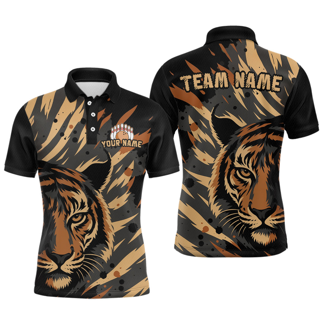 Tiger Bowling Shirts for Team Women Men Custom Tiger Bowling Polo & 1/4 Zip Shirt MBL183