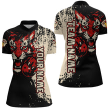 Load image into Gallery viewer, Black&amp;Red Tiger Bowling Shirts for Team Women Men Custom Bowling Polo &amp; 1/4 Zip Shirt MBL185