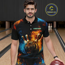 Load image into Gallery viewer, Flame Tiger Bowling Shirts for Team Men Women Custom Bowling Jersey Polo &amp; 1/4 Zip MBL190