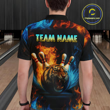 Load image into Gallery viewer, Flame Tiger Bowling Shirts for Team Men Women Custom Bowling Jersey Polo &amp; 1/4 Zip MBL190