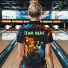 Load image into Gallery viewer, Flame Tiger Bowling Shirts for Team Men Women Custom Bowling Jersey Polo &amp; 1/4 Zip MBL190