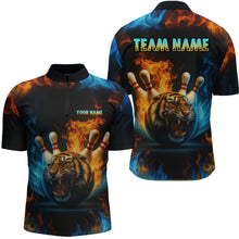 Load image into Gallery viewer, Flame Tiger Bowling Shirts for Team Men Women Custom Bowling Jersey Polo &amp; 1/4 Zip MBL190
