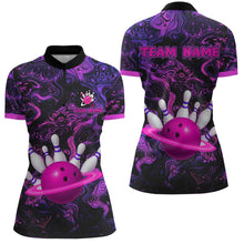 Load image into Gallery viewer, Purple Custom Bowling Shirts for Women Men Team Bowling Jersey Polo &amp; 1/4 Zip Shirt MBL222