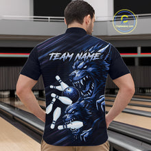 Load image into Gallery viewer, Wolf Bowling Shirts for Team Women Men Custom Blue Wolf Bowling Polo&amp;1/4 Zip MBL192