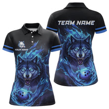 Load image into Gallery viewer, Custom Wolf Flaming Bowling Shirts for Team Women Men Bowling Polo&amp;1/4 Zip Shirt MBL234