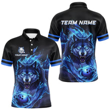 Load image into Gallery viewer, Custom Wolf Flaming Bowling Shirts for Team Women Men Bowling Polo&amp;1/4 Zip Shirt MBL234