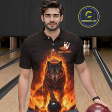 Load image into Gallery viewer, Flaming Wolf Bowling Shirts for Team Women Men Bowling Jersey Bowl Polo&amp;1/4 Zip MBL237