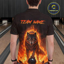 Load image into Gallery viewer, Flaming Wolf Bowling Shirts for Team Women Men Bowling Jersey Bowl Polo&amp;1/4 Zip MBL237