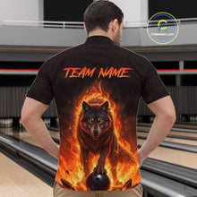 Load image into Gallery viewer, Flaming Wolf Bowling Shirts for Team Women Men Bowling Jersey Bowl Polo&amp;1/4 Zip MBL237