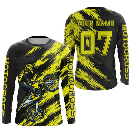 Yellow Motocross Jersey Men Kid Women Dirt Bike Jersey Custom Motorcycle Riding Shirt XM483