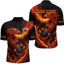 Load image into Gallery viewer, Flaming Eagle Bowling Shirts for Team Women Men Bowling Polo &amp; 1/4 Zip Shirt Custom MBL243