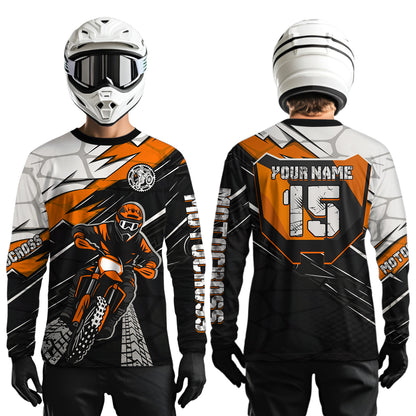 Orange Motocross Jersey Custom Dirt Bike Shirts for Men Kid Women Motorcycle Shirt XM488