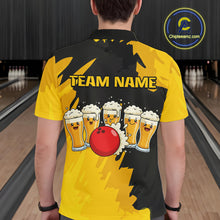 Load image into Gallery viewer, Funny Beer Bowling Shirts Yellow for Women Men Team Bowling Polo &amp; 1/4 Zip Shirts MBL251