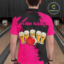 Load image into Gallery viewer, Funny Beer Bowling Shirts Pink for Women Men Team Bowling Polo &amp; 1/4 Zip Shirts MBL251